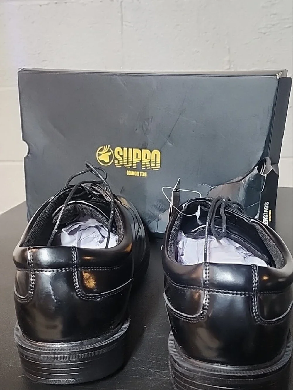 Deer Stag Supro Men's Black Lace-Up Leather Dress Shoes